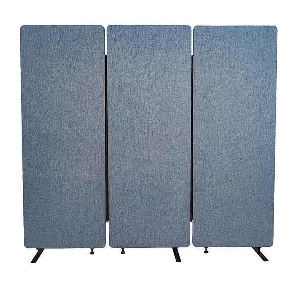 Luxor RECLAIM Acoustic Room Dividers, 3 Panels, Pacific Blue