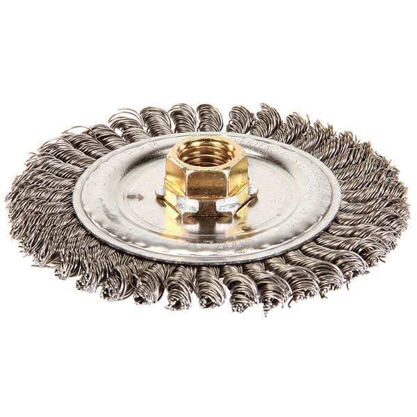 Weiler Root Pas Wire Brush, Arbor, 4-1/2