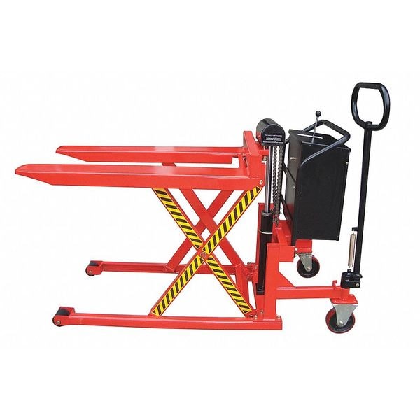 Dayton Pallet Lifter, 2200 lb. Load Capacity, Push Button Lift Control