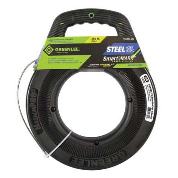 Greenlee Fish Tape, 1/8 In x 250 ft, Steel FTS438DL-250