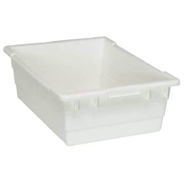 Quantum Storage Systems Cross Stacking Container, White, Polypropylene, 23 3/4 in L, 17 1/4 in W, 8 in H TUB2417-8WT