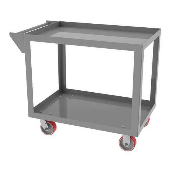 Greene Manufacturing Cart, 24"Dx36"L, 2 Shelf, Retainer Lip SC-2362