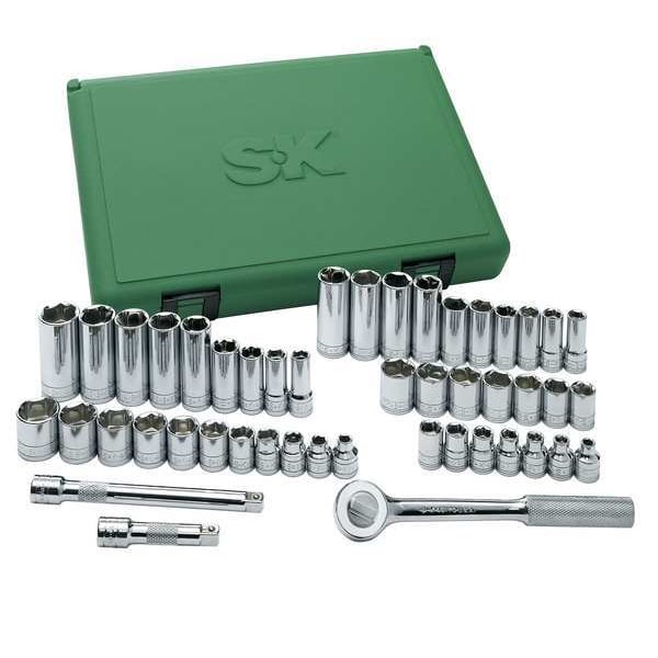 Sk Professional Tools 3/8" Drive Socket Set, SAE, Metric, 49 pcs 94549