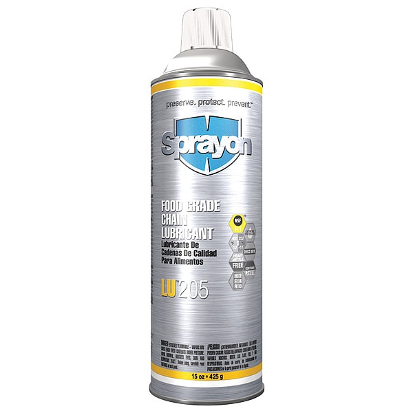 Sprayon Food Grade Chain Lubricant, Aerosol, 15 Oz. S00205000 Zoro