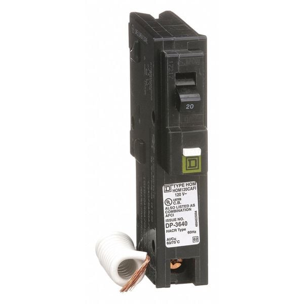 Square D HOM120CAFI 49.89 20 A Plug In Combination Arc Fault Circuit