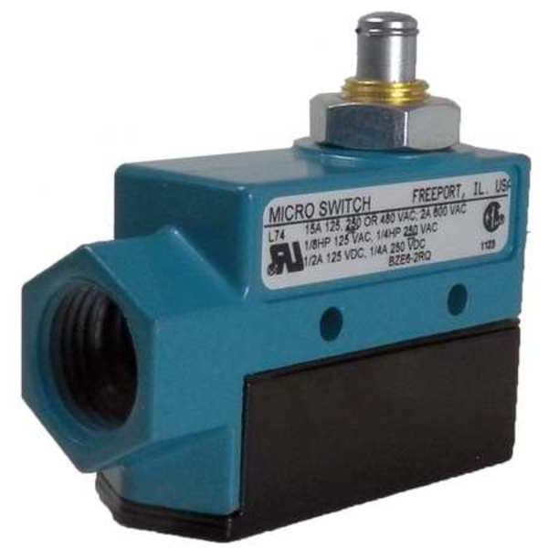 Honeywell Limit Switch, Plunger, 1NC/1NO, 15A @ 600V AC, Actuator Location: Top BZE6-2RQ