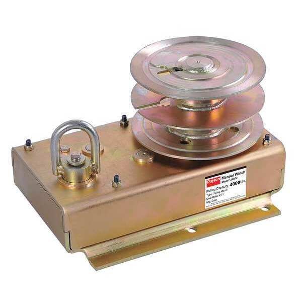 Dayton Hand Winch, Spur Gear, w/Brake, 4000 lb. 12U374 Zoro