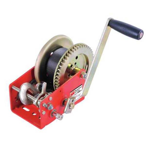 Dayton Ratcheting Winch w/Strap, Spur, 3200 lb. 12U369 Zoro