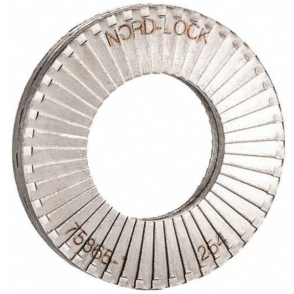 NordLock Wedge Lock Washer, Fits Bolt Size M6 Steel, Plain Finish, 10