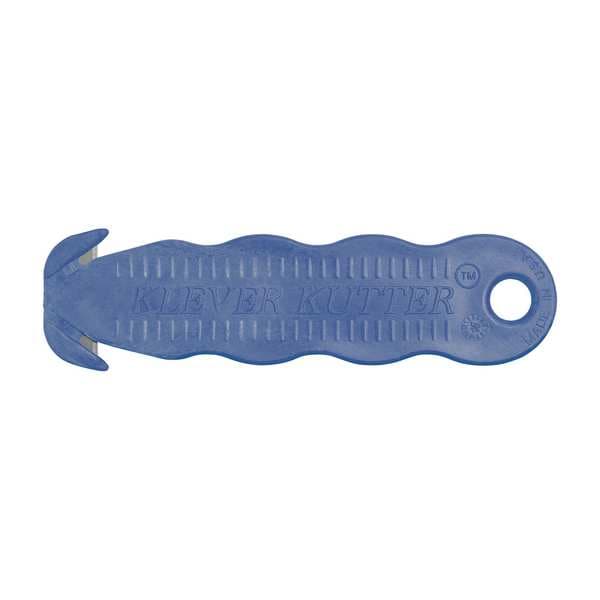 Klever Safety Cutter, 4 5/8 in L, Fixed Blade, Safety Recessed, Contoured Plastic Handle, Blue, 10 Pack KCJ-1B