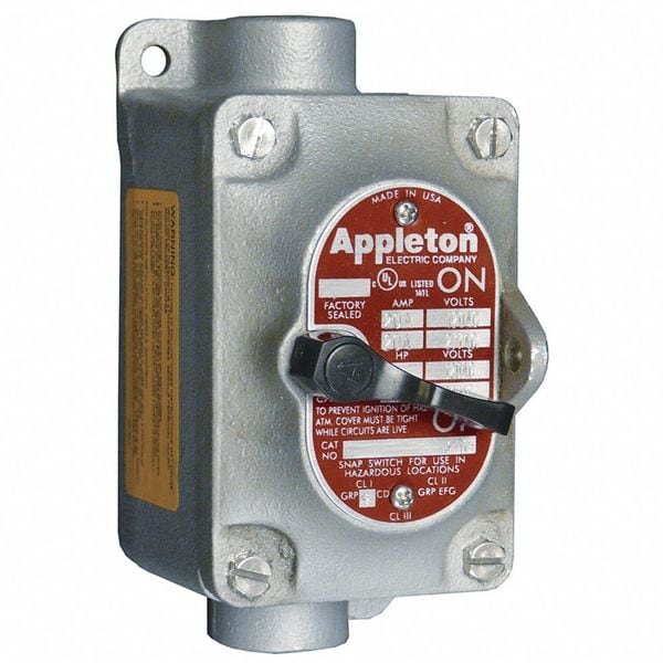 Appleton Electric Motor Switch, 30A, 600V, FeedThru, Hub 1, 3P
