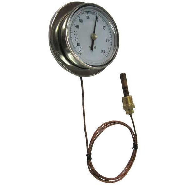 Zoro Select Analog Panel Mt Thermometer, 0 to 100F 13G233