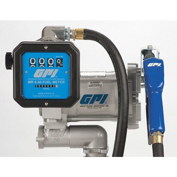 Gpi Fuel Transfer Pump, 115VAC/230VAC, 20 Max. Flow Rate , 1/3 HP, Cast Iron, 1" MNPT Inlet M