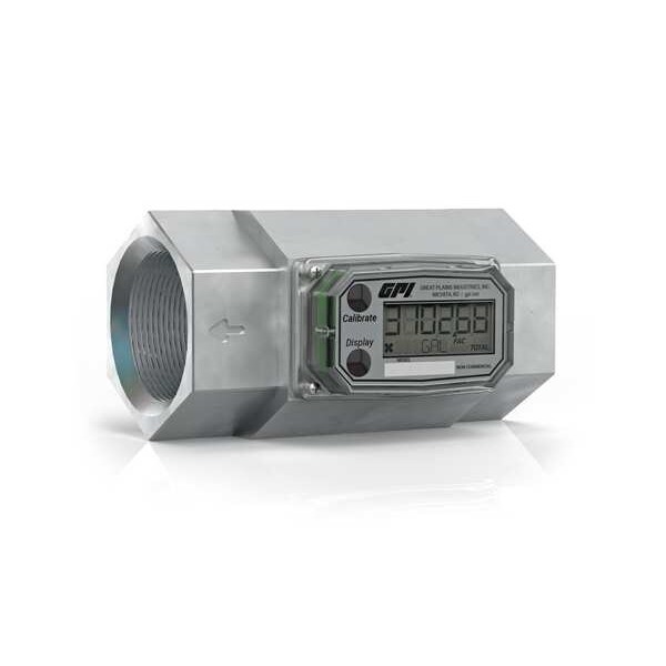 Gpi Flowmeter, Turbine, Alum, 30 to 300 GPM 03A32GM Zoro