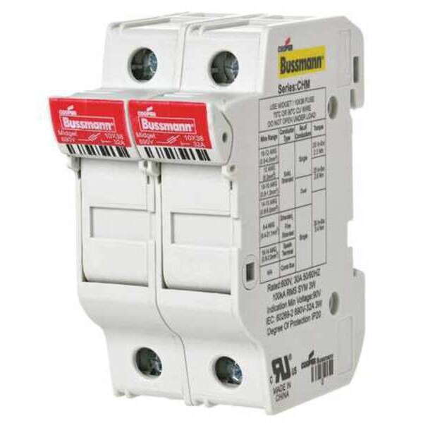 Eaton Bussmann CHM2DU 39.99 Fuse Block, Midget, 30A, 2 Pole