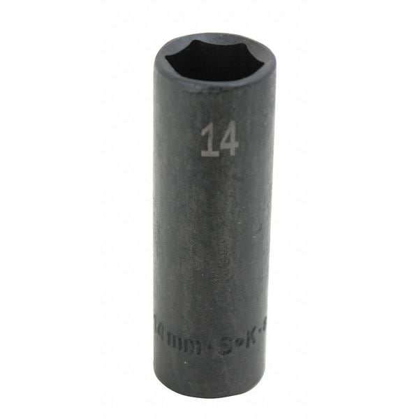 SK PROFESSIONAL TOOLS 3/8 in Impact Socket : Hex, Deep, Black