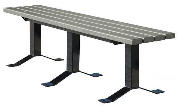 Ultrasite Outdoor Bench, 96 in., Gray, Recycled Plastic PB 8GRACRK
