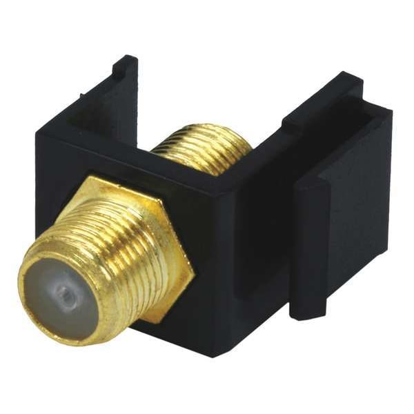Monoprice A/V Wallplate, F Type, Black 6544 Zoro