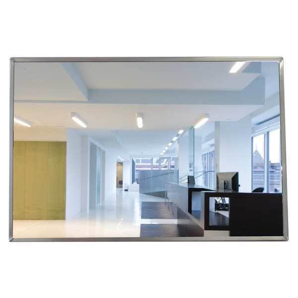Zoro Select Flat Mirror, 24 In W x 36 In H, Glass Lens FMGL-24X36-GB
