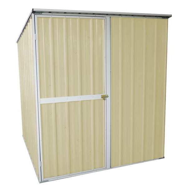 Zoro Select 175 cu ft Steel Outdoor Storage Shed, Beige 13X099 Zoro