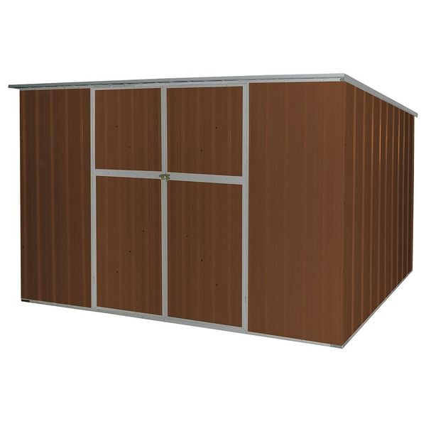 Zoro Select 342 cu ft Steel Outdoor Storage Shed, Brown 13X107 Zoro