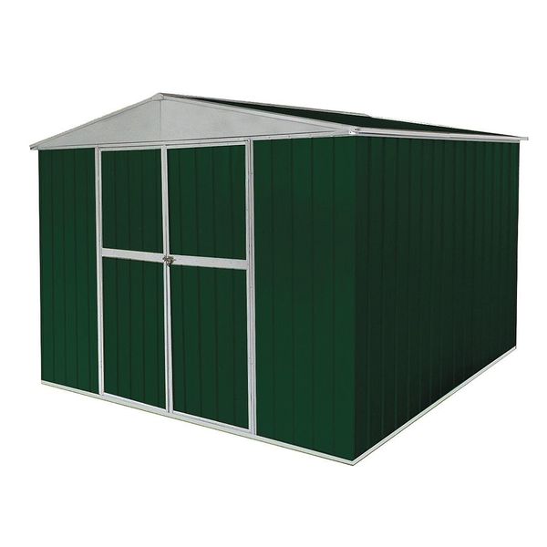 Zoro Select 492 cu ft Steel Outdoor Storage Shed, Green 13X114