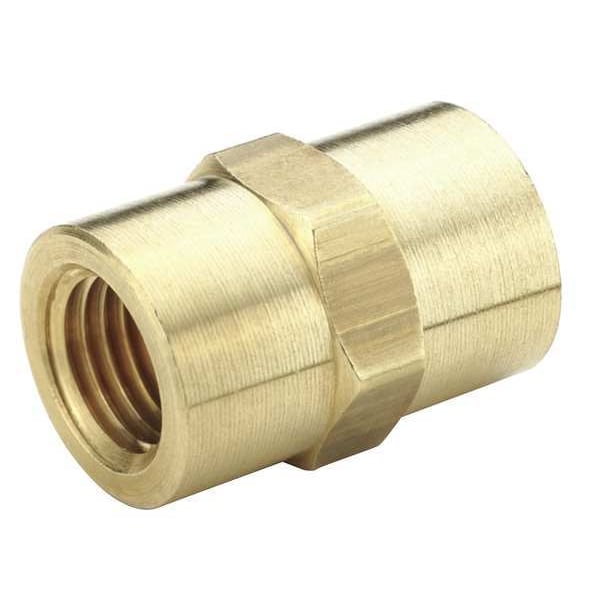 Parker Brass Dryseal Pipe Fitting, FNPT x FNPT, 1/4" Pipe Size 207P4 Zoro