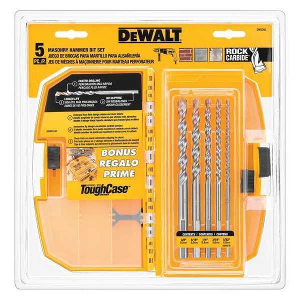 Dewalt 5-Pc. Premium Percussion Masonry Drill Bit Set DW5205