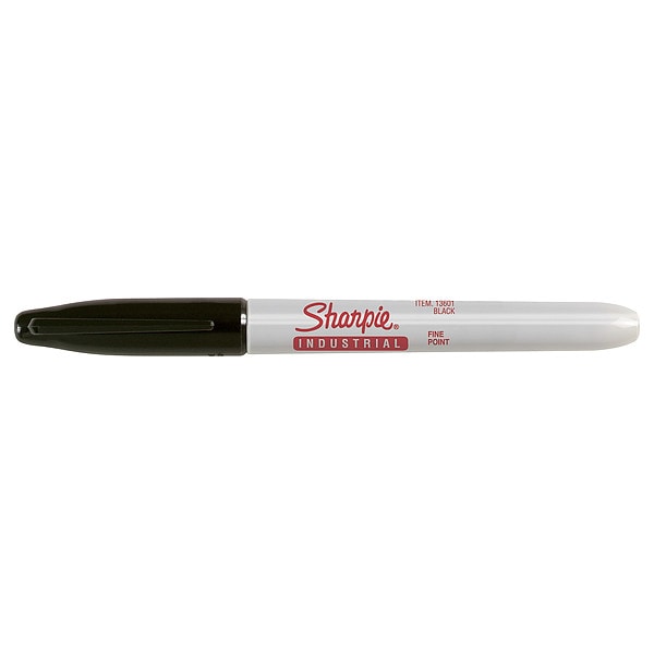 Sharpie Permanent Industrial Marker, Fine Tip, Black Color