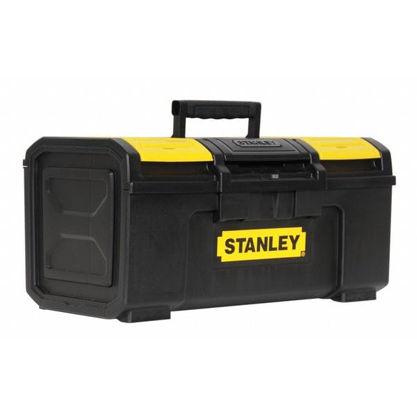 Stanley Tool Box, Plastic, Black/Yellow, 24 in W x 10-1/2 in D x 10 in H STST24410