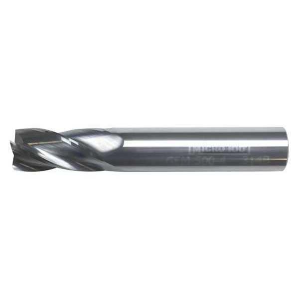 Micro 100 Carb End Mill, 3/8 In, 4FL, CC, Uncoated GEM-375-4