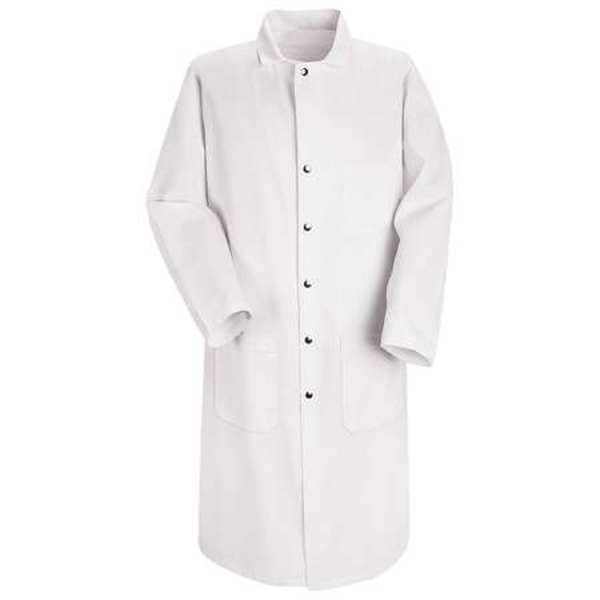 Red Kap Unisex Coat, 65% Polyester/35% Cotton, Snaps, White, 3XL - Main Image