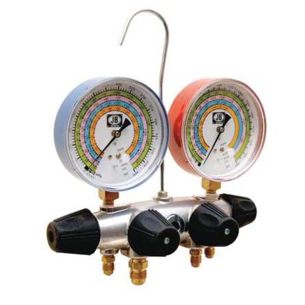 Jb Industries Manifold Gauge, 4Valve 25708 Zoro