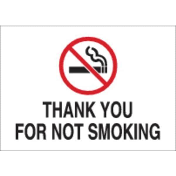 Brady No Smoking Sign, 10" Height, 14" Width, Polyester, Rectangle, English 141935