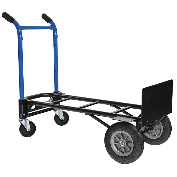 Harper Convertible Hand Truck, 4in1 Qck Chng, 10" Solid Rubber Tires