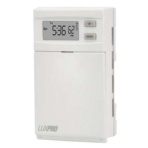 Lux Programmable Line Voltage Thermostat, 120/240VAC PSPLV512 Zoro