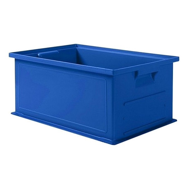 Ssi Schaefer Straight Wall Container, Blue, Polyethylene, 19 in L, 13 in W, 8 in H, 0.74 cu ft Volume Capacity 1462.191308BL1