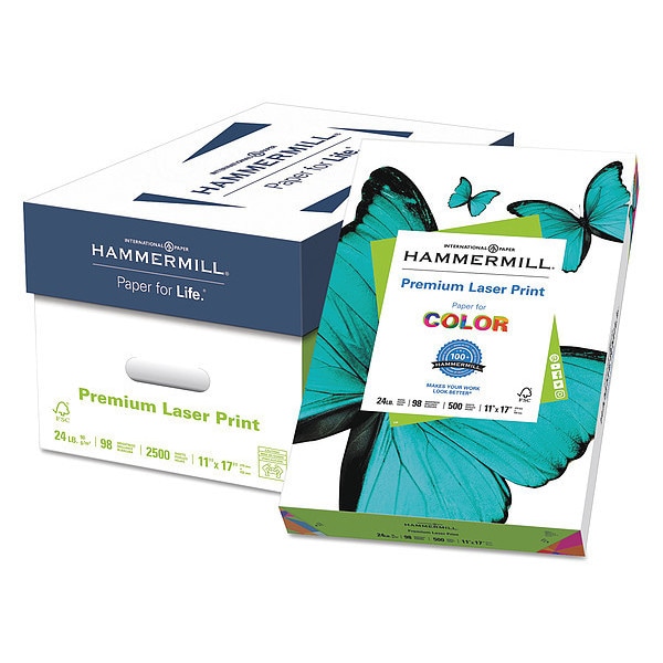 Hammermill Laser Paper, 11 x 17 In, White, PK500 HAM104620 Zoro