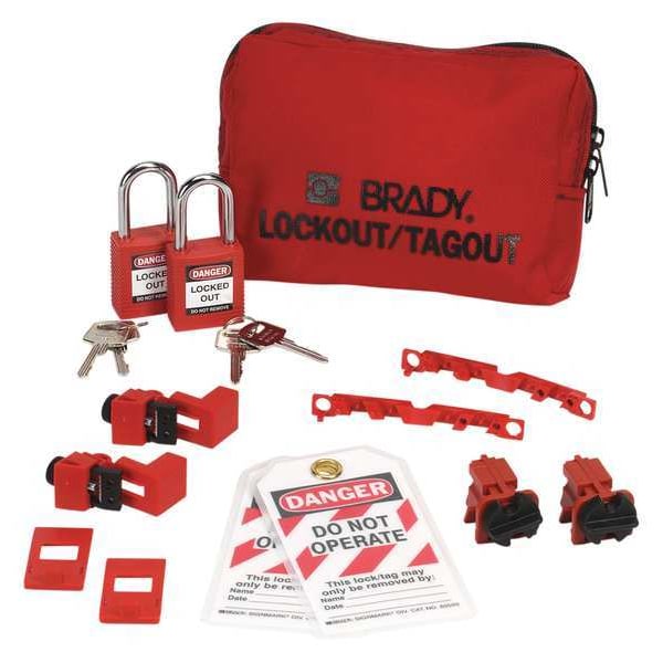 Brady Portable Lockout Kit, Pouch, Electrical, 13 99302 | Zoro