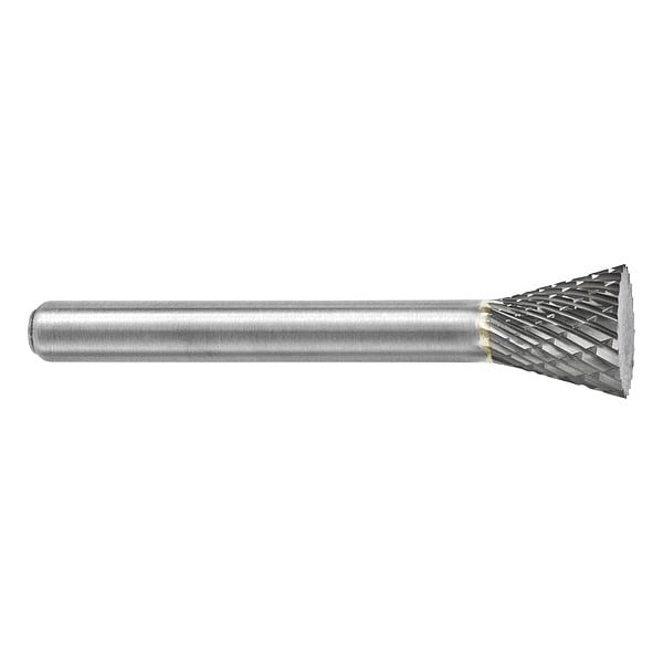 Sgspro Carbide Bur, Inverted Cone, 1/2in, Double 15903 | Zoro