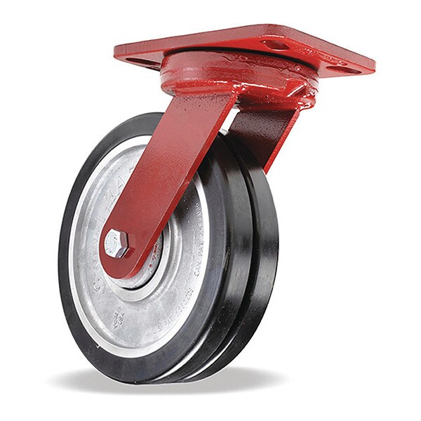Hamilton Kingpinless Swivel Caster, 8" x 2" SwivelEAZ (75D) Wheel, 3/4