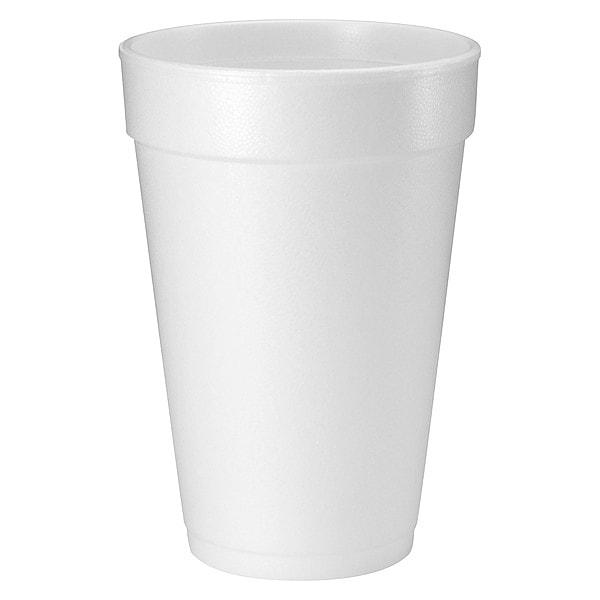 Dart Disposable Cold/Hot Cup 16 oz. White, Foam, Pk1000 16J16