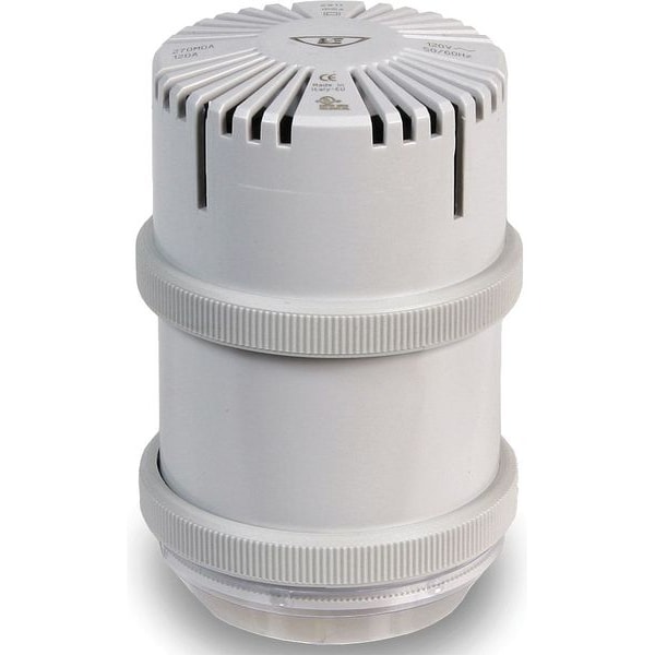 Edwards Signaling Tower Light Sounder Tier, 240V AC, Gray, 2 15/16 in Dia., 4 1/8 in Height, 200 Class Series 270MDA240A