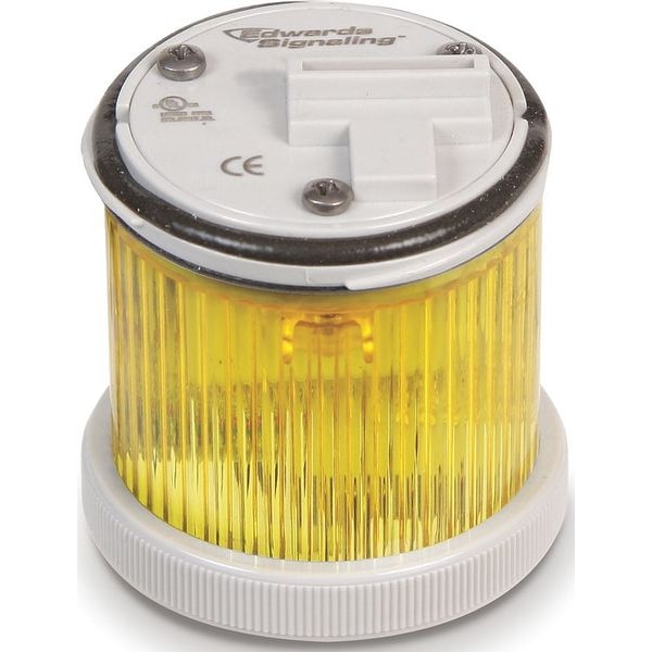 Edwards Signaling Tower Light Module, 240V AC, Yellow, 48 mm Dia., 1 7/8 in Height, LED, 248BC Series 248LEDMY240A