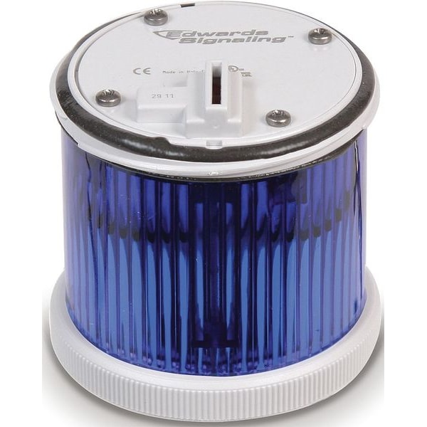 Edwards Signaling Tower Light Module, 12 to 48V DC, Blue, 70 mm Dia., 3 1/8 in Height, LED, 270BC Series 270FB1248D