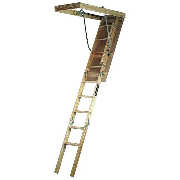 Louisville Attic Ladder, Wood, 7 ft. to 8 ft. 3/4" Ceiling Height Range, 250 lb. Load Capacity, ANSI Type I S224P