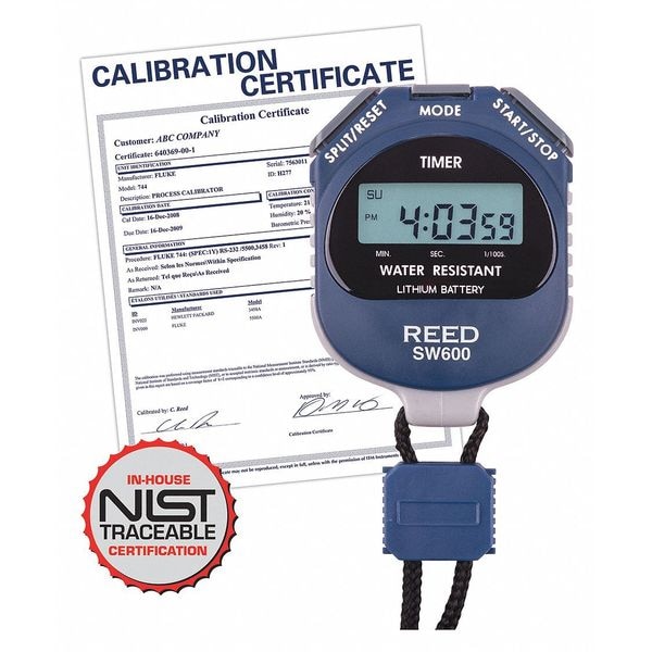 Reed Instruments Digital Stopwatch with NIST Calibration Certificate