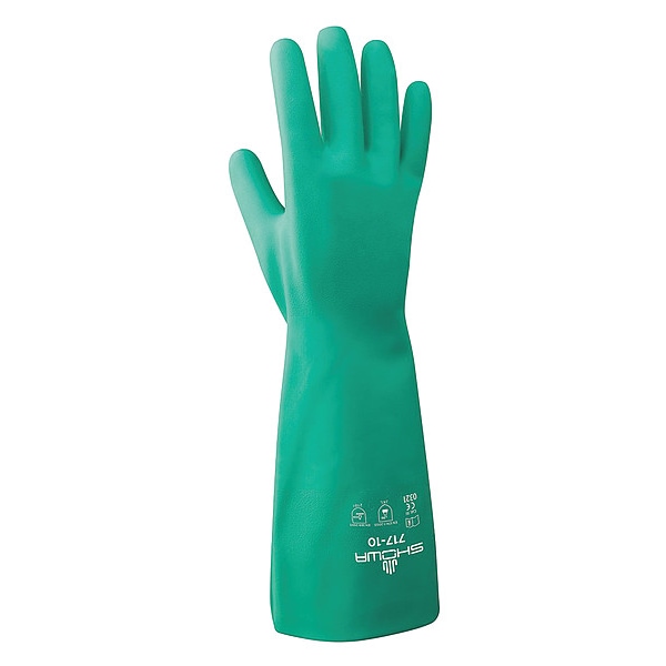 Showa 13" Chemical Resistant Gloves, Nitrile, XL, 1 PR 717-10