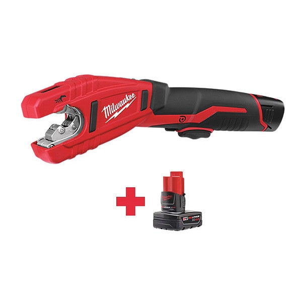 Milwaukee Tool Cordless Tube Cutter Kit, 2 Batteries 247121, 48112440 Zoro