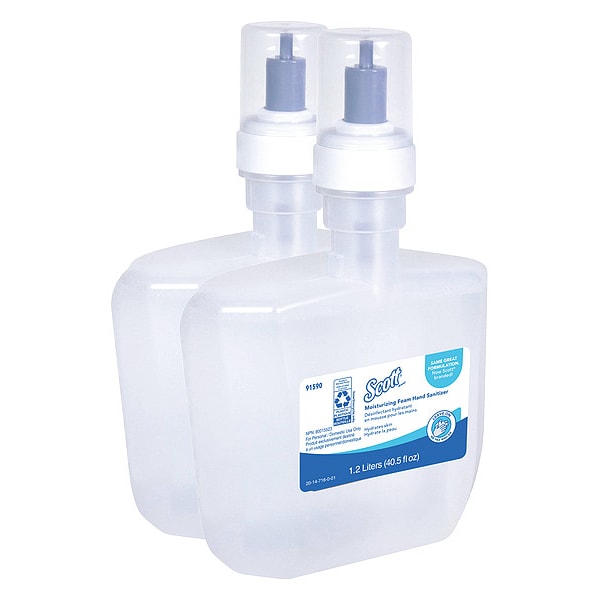 Kimberly-Clark Professional Moisturizing Foam Hand Sanitizer, 1.2 L Refills for KCP ICON & Scott Automatic Dispensers, 2 Bottles 91590